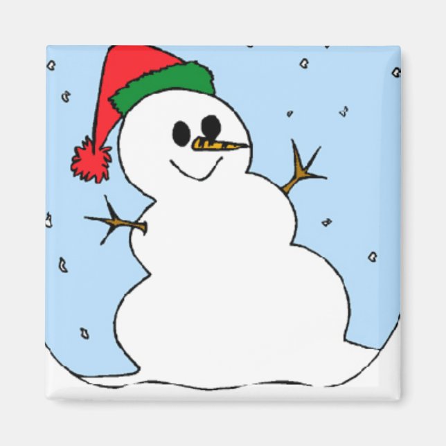 Happy Simple Snowman Magnet (Front)