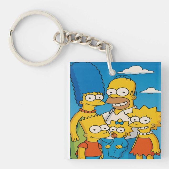 Happy Simpsons Family Fun Keychain (Front)