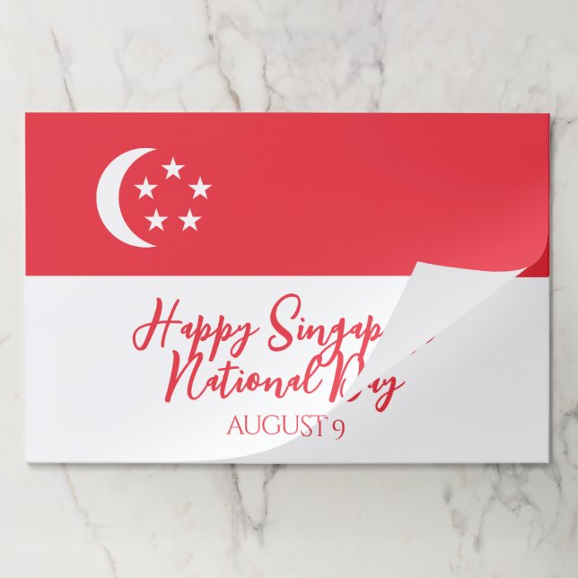 Happy Singapore National Day Singapore Flag Paper Pad (Folded)