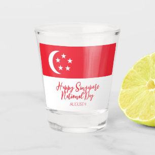 Happy Singapore National Day Singapore Flag Shot Glass