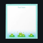 Happy Singing Frogs Simple Notepad<br><div class="desc">Cute happy little singing frogs with frame on white Notepad. Frogs symbolize good luck!</div>