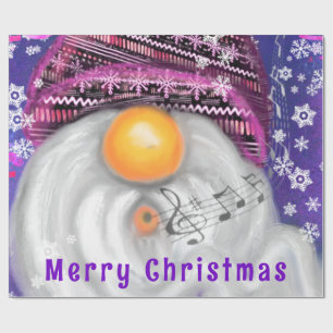 Happy Singing Gnome Christmas Wrapping Paper