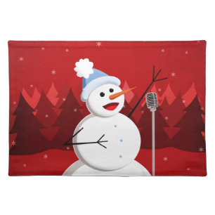 Happy Singing Snowman Musical Christmas Placemat