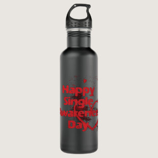 Happy Singles Awareness Day Stainless Steel Water Bottle