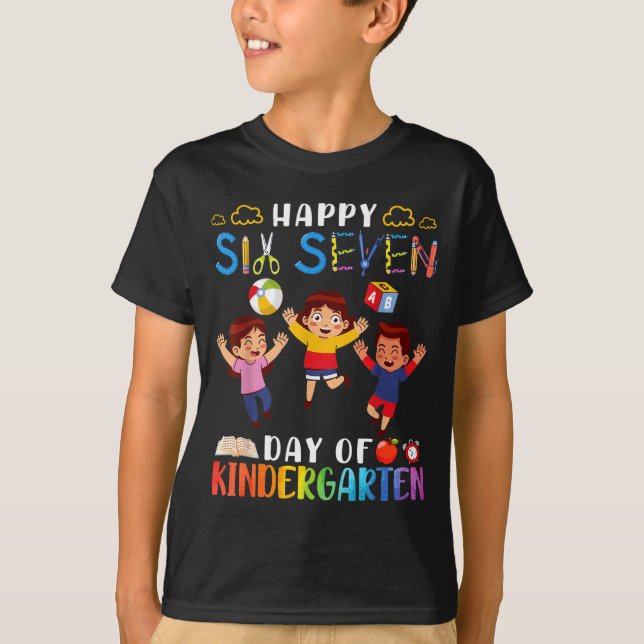 Happy Six Seven Day Of Kindergarten Student Back T T-Shirt (Front)
