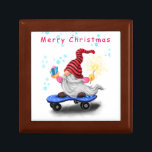 Happy Skater Gnome Christmas Gift Box<br><div class="desc">Christmas Gift Boxes with Happy Skater Gnome with Gifts and Sparkler Funny Merry Christmas Cartoon Drawing Gift Box - Customizable - or Choose / Add Your Unique Text / Font / Color - Make Your Special Gift - Resize and move or remove and add elements / image with Customization tool...</div>