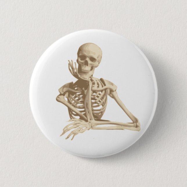 Happy Skeleton Button (Front)