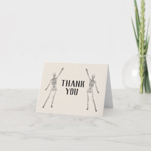 Happy Skeleton Engagement Party Letterpress Thank You Card