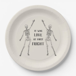Happy Skeleton Engagement Party Paper Plates