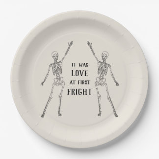 Happy Skeleton Engagement Party Paper Plates