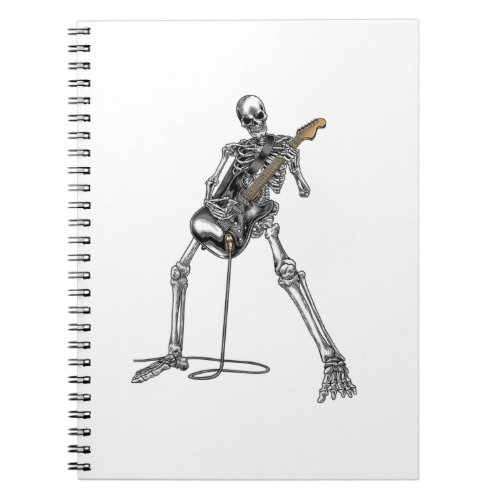 Happy Skeleton Guitar Guy Spooky Halloween Notebook
