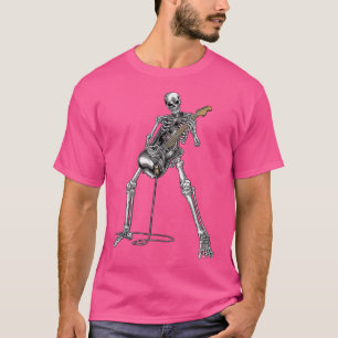Happy Skeleton Guitar Guy Spooky Halloween Rock Ba T-Shirt
