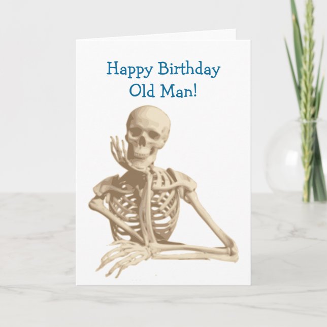 Happy Skeleton Happy Birthday Card (Front)
