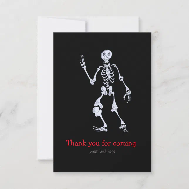 Happy skeleton thank you card | Zazzle