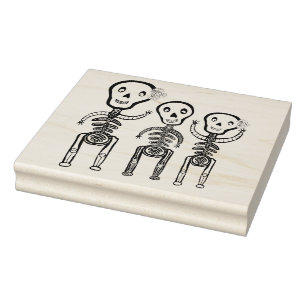 'Happy Skeletons Rubber Stamp