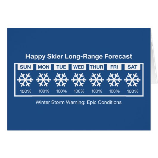 Happy Skier Forecast Cards (Front Horizontal)