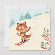 Happy skiing fox
