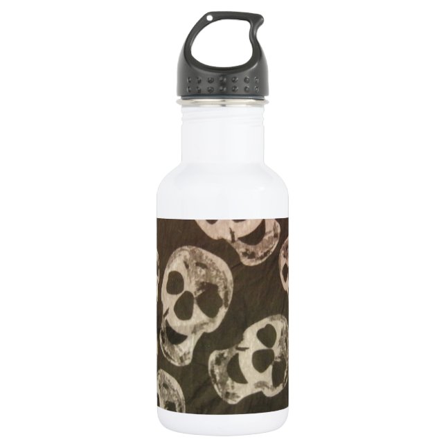 Happy Skulls Stainless Steel Water Bottle (Front)