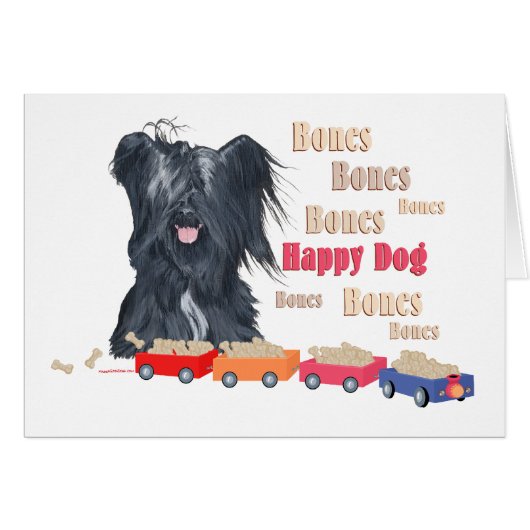 Happy Skye Terrier - Bones! Cards (Front Horizontal)