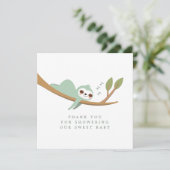 Happy Sloth Baby Shower Thank You Card | Zazzle