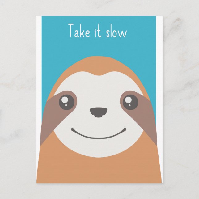 Happy sloth face postcard (Front)
