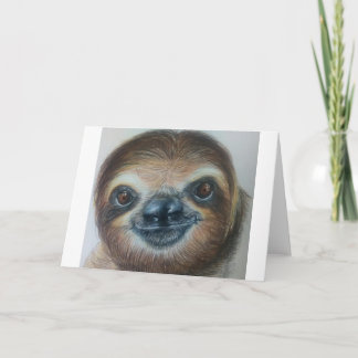 HAPPY SLOTH GREETINGS CARD!sloths animal Card