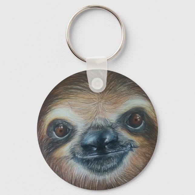 HAPPY SLOTH KEY RING! KEYCHAIN (Front)