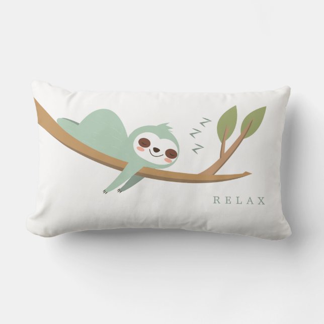 Happy Sloth Relax Lumbar Pillow (Front)