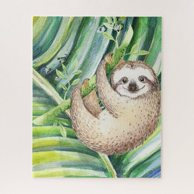 Happy Sloth Tropical Puzzle (Vertical)