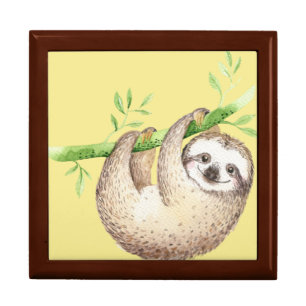 Happy Sloth Watercolor Gift Box