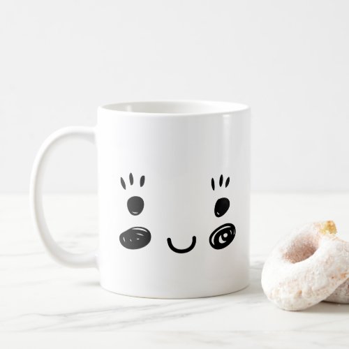 Happy Smile Face Doodle Drawing Coffee Mug