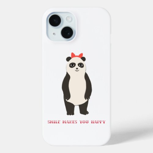 Happy Smile Panda iPhone 15 Case