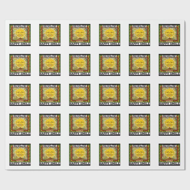 Happy smile rasta blessed wrapping paper (Flat)