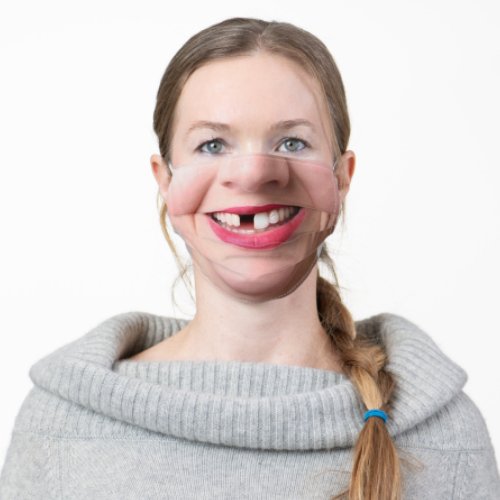 Happy Smile _ Without Teeth _ Funny _ Adult Cloth Face Mask