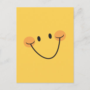 Happy smile yellow postcard