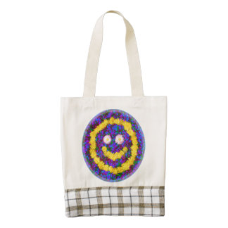 Happy Smiley Face Dandelion Flowers Zazzle HEART Tote Bag