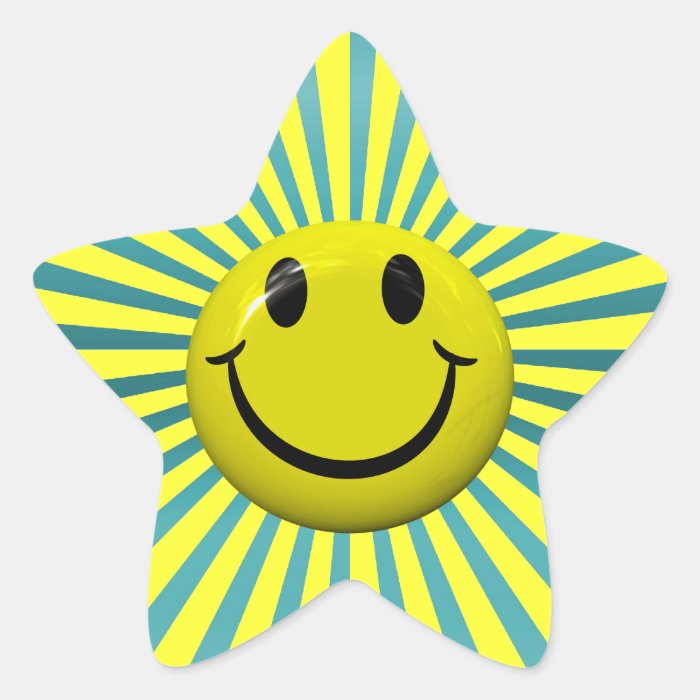 Happy Smiley Face Fun Star Stickers