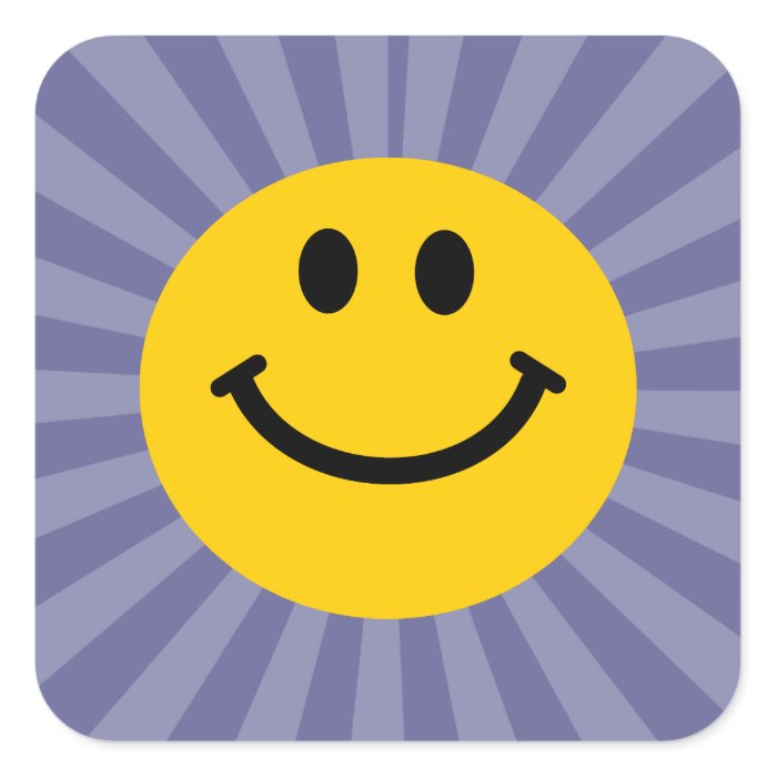 Happy Smiley Face Square Sticker