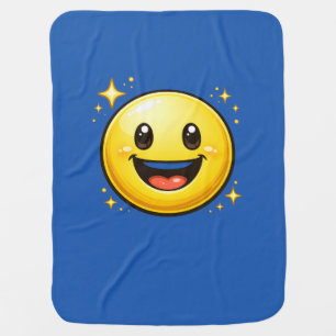 Happy Smiley Face with Sparkles Baby Blanket