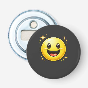 Happy Smiley Face with Sparkles Bottle Opener