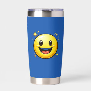 Happy Smiley Face with Sparkles Insulated Tumbler