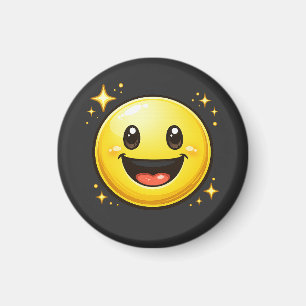 Happy Smiley Face with Sparkles Magnet