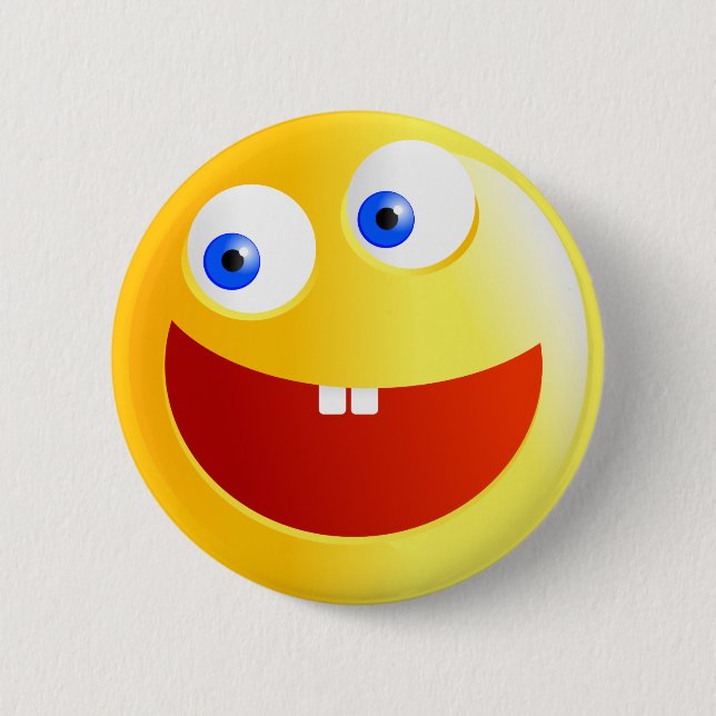 Happy Smilie Pinback Button (Front)