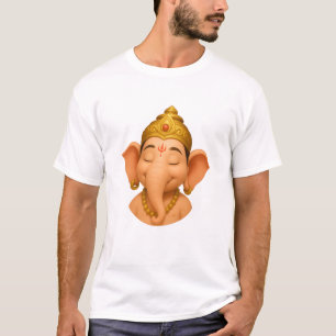 Happy Smiling 3D Lord Ganesha T-Shirt