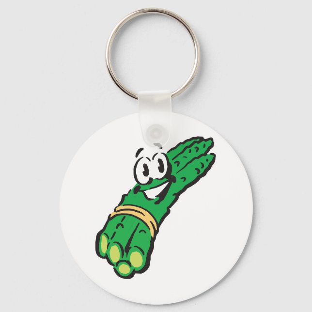 happy smiling asparagus keychain (Front)