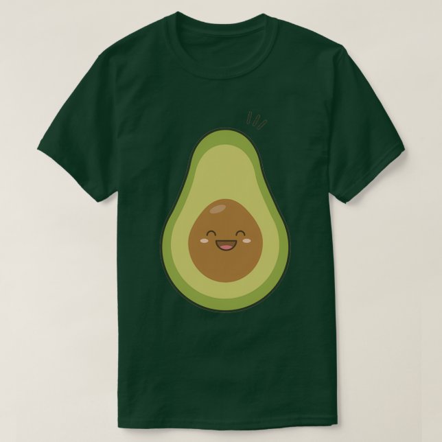 Happy Smiling Avocado T-Shirt (Design Front)