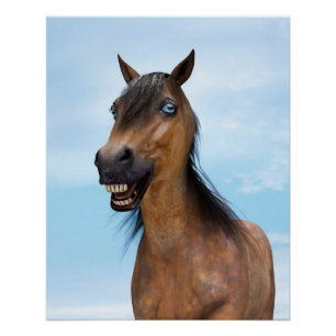 Happy Smiling Bay Horse Poster