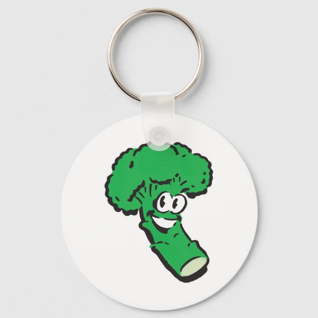 happy smiling broccoli keychain (Front)