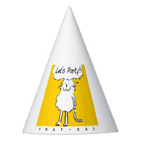 Happy Smiling Cat. Cat-Themed Party Hat