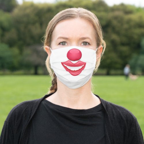 Happy smiling clown face mask